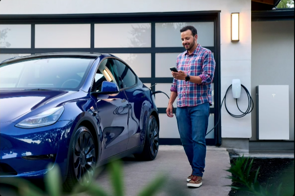 Blue Tesla Tesla Wall Connector Powerwall