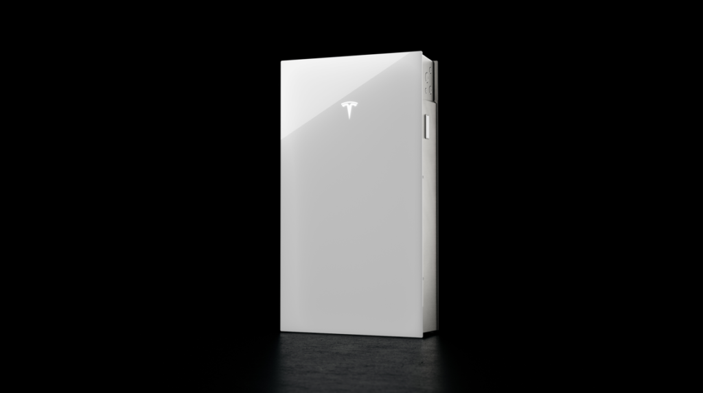 Tesla Powerwall with a black background